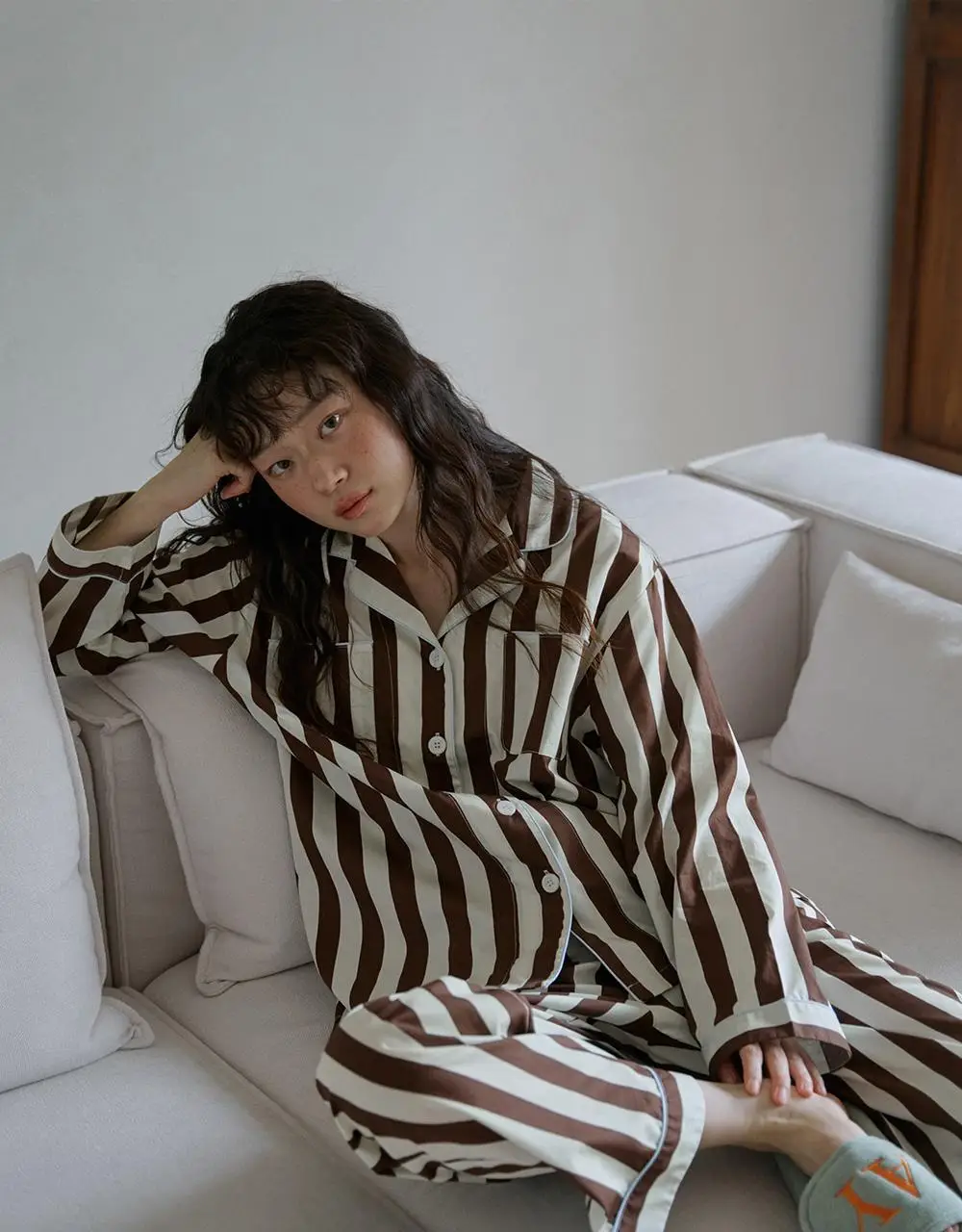 보웰 [BWTZ] (uni) 데이오프 고밀도 순면 100% 파자마세트 우디스트라이프 2종 상세페이지 14